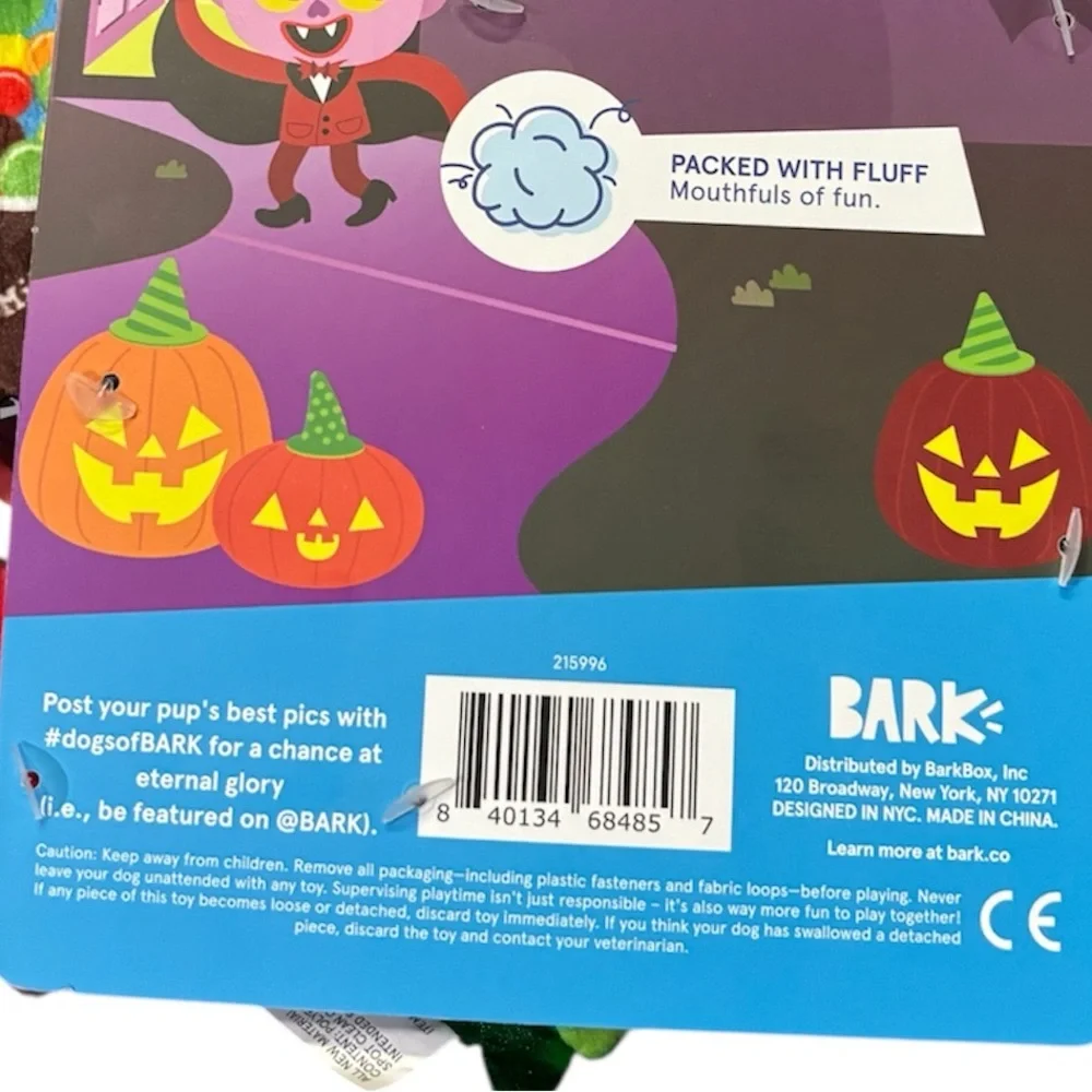 Bark Box Dog Toys Halloween Muttster Madness Candy‎ Creeps, XS-S NEW